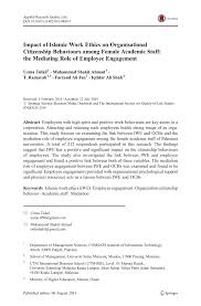 Jalan sultan yahya petra, kuala lumpur (eski adıyla jalan semarak/jalan. Pdf Impact Of Islamic Work Ethics On Organisational Citizenship Behaviours Among Female Academic Staff The Mediating Role Of Employee Engagement