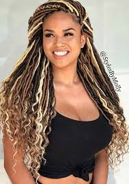 Black And Honey Blonde Faux Locs Pin On Braids