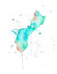 5x7 Or 8 5x11 Guam Love Watercolor Map Print Wedding Etsy Guam Island My Island