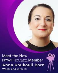 👋 Welcome to NYWIFT, Anna Koukouli Born! 🌎 @annakoukouliborn is a  bicoastal writer-director splitting her time between NY and LA. 🎬 She  explores women's stories, dysfunctional families, unbearable workplaces  filled with Succession-like