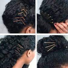 19 Breathtaking And Easy Ways To Wear The Exposed Bobby Pin Trend Bobby Pin Hairstyles Hair Styles Natural Hair Styles