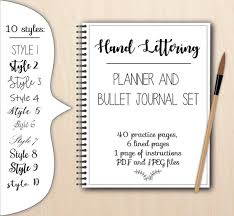 Use these beautiful hand lettering worksheets in the procreate app to practice or print them and use your favorite brush pens. Hand Lettering Worksheets Planner And Bullet Journal Words Etsy