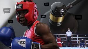 Yuberjen martinez of colombia in action against amit panghal in men's lightweight round of 16 bout. Bke88ceh14dp1m