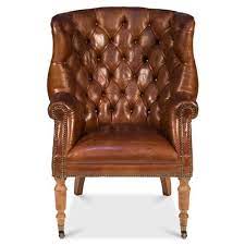shelby rustic lodge vintage brown leather nailhead trim tufted arm chair leather wingback chair leather chair tufted leather chair