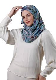 Buy BOKITTA Flor Amor Collection -Printed Crepe Chiffon Instant Hijab For  Women (Voila Shoulder Length) (May Showers) at Amazon.in