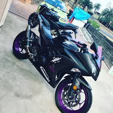 Black And Purple Motorcycle Club Kawasaki Ninja 300 With Purple Rims Kawasaki Ninja 300 Black Bike Motorcycle