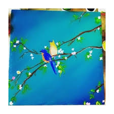 Aceo original acrylic painting bluebird bluebird in magnolia tree. Acrylic Bird Painting On Canvas Lakshmi Creation Store Paintings Prints Animals Birds Fish Birds Other Birds Artpal