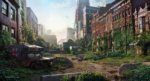 Players control joel, a smuggler tasked with escorting a teenage girl, ellie. The Last Of Us Hunter City 1 Aaron Limonick Paysage Apocalyptique L Art Post Apocalyptique Art Apocalypse