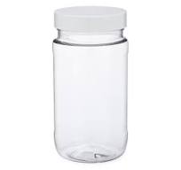 8 oz Clear PET Plastic Jar (White PP Cap) - 34310