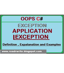 Application Exception Syntax Definitions Application