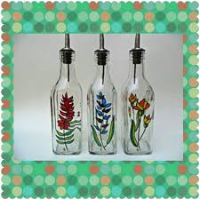 Olive Oil Vinegar Salad Dressing Etc Bottle Painting Painting Glass Jars Painting Glassware