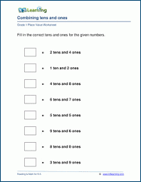 Maybe you would like to learn more about one of these? Grade 1 Place Value Worksheet Combining Tens And Ones K5 Learning