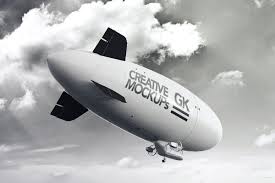 Realistic 3d Zeppelin Dirigible Zeppelin Mockup Mocking