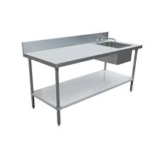 1 5/8 diameter steel tube legs. Nella 30 X 72 Galvanized Stainless Steel Table With Right Sink And 6 Nella Online