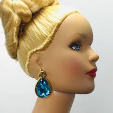 3 PAIRS Beautiful Rhinestone Doll Earrings, Fits Most Dolls Including 11