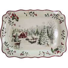 Walmart Better Homes And Gardens Serving Platter Postcard Christmas Tableware Christmas Dishes Christmas Dinnerware