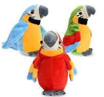 Cute Talking Parrot Plush Toy: Record & Repeat, Waving Wings ...