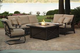 Agio Franklin Outdoor Sectional Firepit Set Backyard Fire Agio Patio Furniture Outdoor Fire Pit