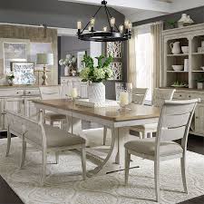 Similar products there are 367 suppliers who sells dining room sets upholstered chairs on alibaba.com, mainly located in asia. Farmhouse Reimagined Rectangular Dining Set W Upholstered Chairs And Bench Dining Room Sets Dining Room Furniture Farmhouse Dining