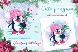 Download Cute Penguin And Christmas Winter Graphic By Maycat Creative Fabrica SVG Cut Files