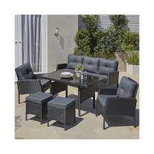 Black orlando outdoor corner sofa dining set 5 piece asda. Black Orlando Outdoor Dining Set 6 Piece George