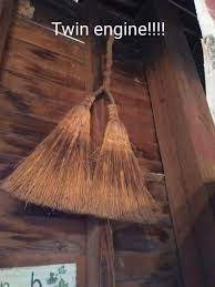 Twin Engine Broom Kitchen Witch Humor