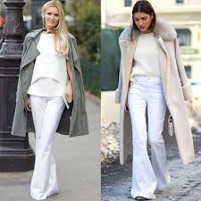 Here Are 11 Easy Ways To Wear White This Winter White Winter Fashion Winter White Outfit White Jeans Winter