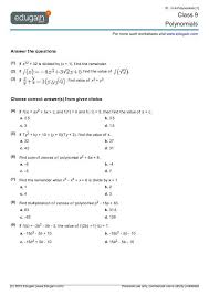 20 Polynomials Class 9 Worksheet Grade 9 Academic Math Worksheets 3rd Grade 4th Grade M Polynomials Year 9 Maths Worksheets Algebra Worksheets