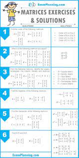 Matrices Exercises And Solutions Examplanning Matrices Math Learning Mathematics Studying Math