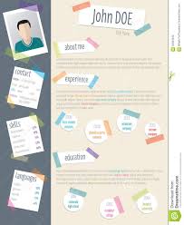 cool resume cv with post its and color