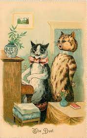 The Duet Cat Art Louis Wain Cats Cat Illustration