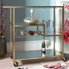 Wire rack holds up to four bottles. Gold Mirrored Bar Carts You Ll Love In 2021 Wayfair