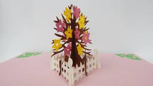 Every one of us like to make crafts especially girls. How To Make A Pop Up Card Tree In Autumn With Flowers 3d Greeting Card Diy Tutorial Free Pattern Pop Up Flower Cards Pop Up Cards Greeting Cards Diy