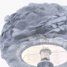 Elinkume floor lamp, sheer shade feather floor lamp,stand light for bedroom. Tripod Floor Lamp With Grey Feather Shade Floor Standing Lamps