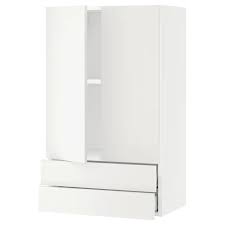 Sektion Maximera Wall Cabinet W 2 Doors 2 Drawers White Haggeby White 24x15x40 Ikea In 2020 Wall Cabinet Kitchen Wall Cabinets Kitchen Wall Storage Cabinets
