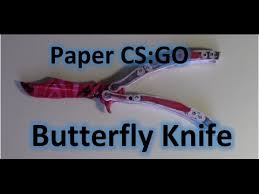 If you are not sure about the shape, you can fold the paper into two, draw one side of the butterfly and cut the shape holding two paper together. How To Make Paper Butterfly Knife Balisong From Cs Go Youtube