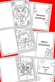 Crease and fold the card in half. Free Printable Christmas Colouring Cards For Kids Childhood 101