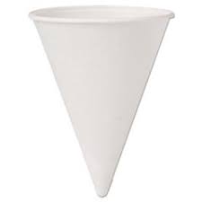 SOLO Cup Company Rolled Rim Cone Water Cups, 4.25 oz, Paper, White,  5000/Carton