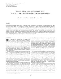 The novel is being serialized to 6 chapters, new chapters will be published in. Pdf Mirror Mirror On My Facebook Wall Effects Of Exposure To Facebook On Self Esteem