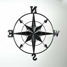 Each piece is a one of a kind piece of art. Distressed Black Enamel Metal Decorative Compass Rose Wall Hanging 21 Inch Diameter One Size Pick N Save