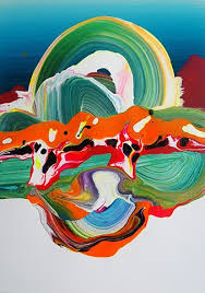 Vibrant Contrasting Streaks Simplicity Complication Art Interesting Art Abstract