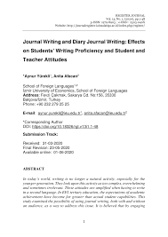 An example of what is required. Pdf Journal Writing Effects On Students Writing Proficiency And Student Teacher Attitudes