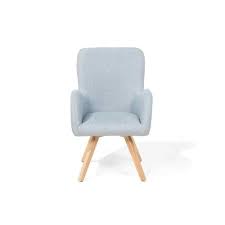 Single Seater Armchair Wooden Frame Blue Colour Textile Living Room Furniture Everything For Home Garden Living Room Furniture Furniture Living Room