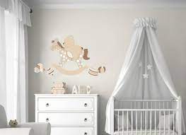 Baby Wall Decal Nursery Rocking Horse Animals Wall Decal Kids Wall Stickers Baby Nursery Decor Rocking Horse Camerette Decalcomanie Pareti Cameretta Neonato Idee Cameretta Neonato