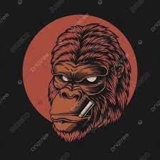 Gorilla Head Smoke Vector Illustration Angry Animal Ape Png And Vector With Transparent Background For Free Download