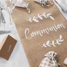 Pour une table de 3m de longueur, soit 300 cm, et d'une largeur de 1.2 m, soit 120 cm Chemin De Table Jute Communion La Boite A Dragees