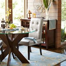 Marshall Gray Faux Leather Dining Chair With Java Wood Pier 1 Faux Leather Dining Chairs Leather Dining Chairs Dining Chairs