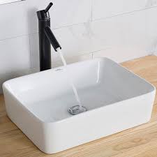 vessel sinks: round, rectangular, oval