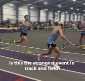 Is this the strangest event in track and field? DMR relay. #studentathlete #trackandfield #relayrace