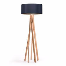Tripod Stehleuchte Schwarz Gold Holz Stativ Design Stehlampe Leuchte H 160cm Tripod Lamp Lamp Tripod